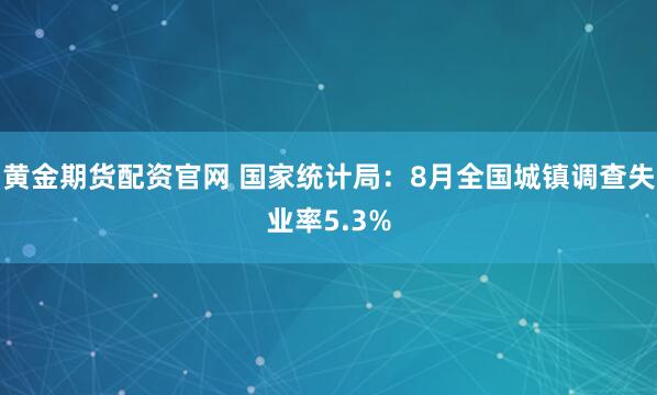 黄金期货配资官网 国家统计局：8月全国城镇调查失业率5.3%