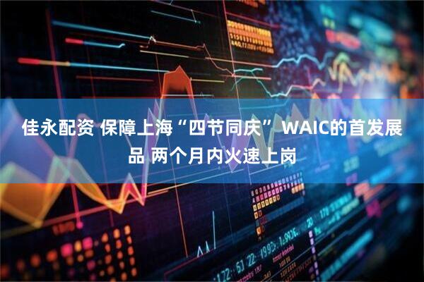 佳永配资 保障上海“四节同庆” WAIC的首发展品 两个月内火速上岗