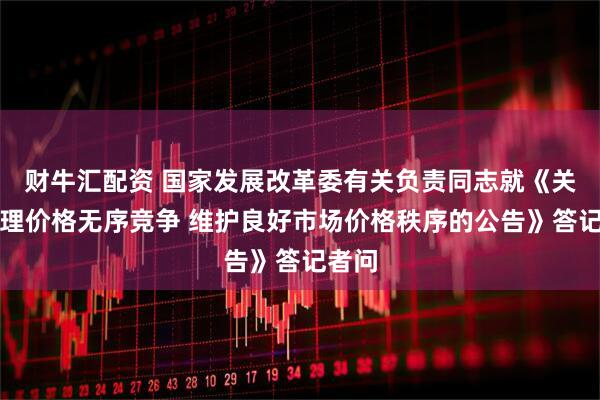 财牛汇配资 国家发展改革委有关负责同志就《关于治理价格无序竞争 维护良好市场价格秩序的公告》答记者问
